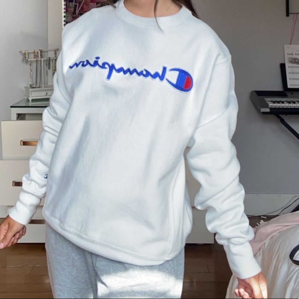 white champion crew neck